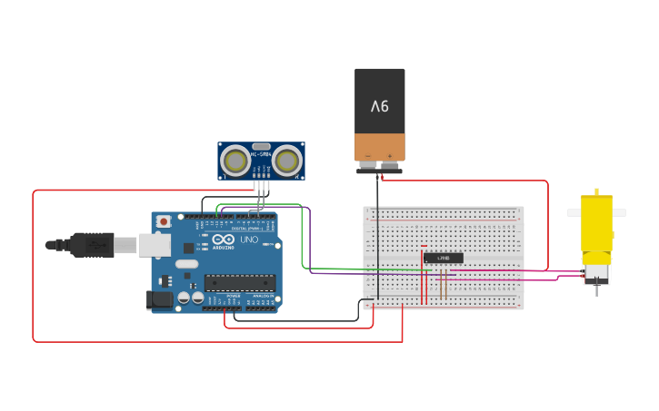 Circuit design Motor - Tinkercad