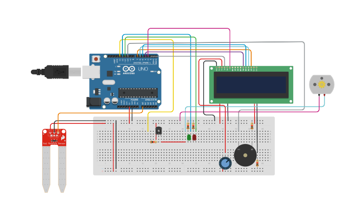 Circuit design Automatic Plant Watering System Using Arduino - Tinkercad