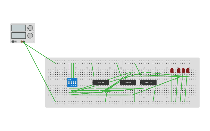 Circuit design Lab 8 Active Low Nand Decoder - Tinkercad