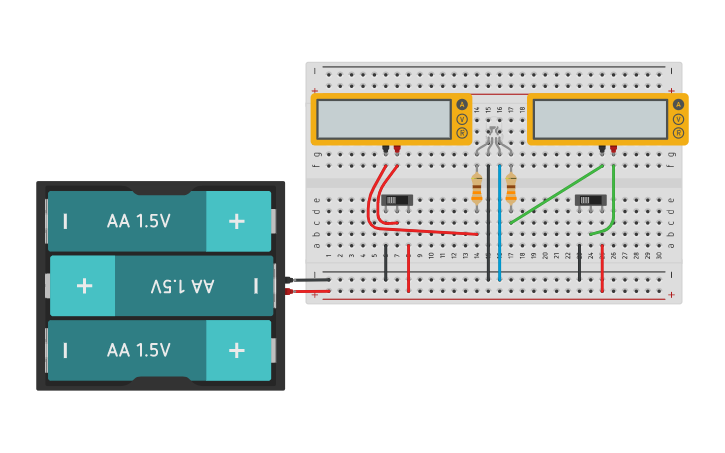 Circuit design LED RGB Activity example - Tinkercad