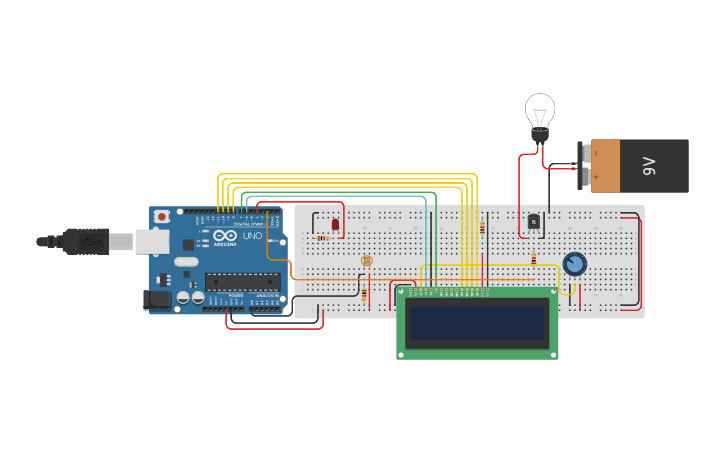 Circuit design Smart Light FSM - Tinkercad