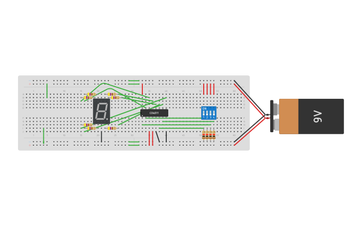 Circuit design Binary to 7 Segment Converter - Tinkercad