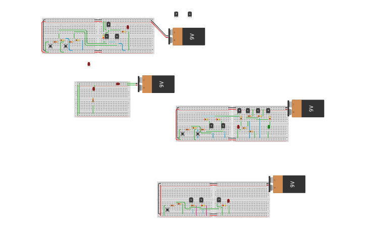 Circuit design AND, NAND, OR and NOR Circuit - Tinkercad