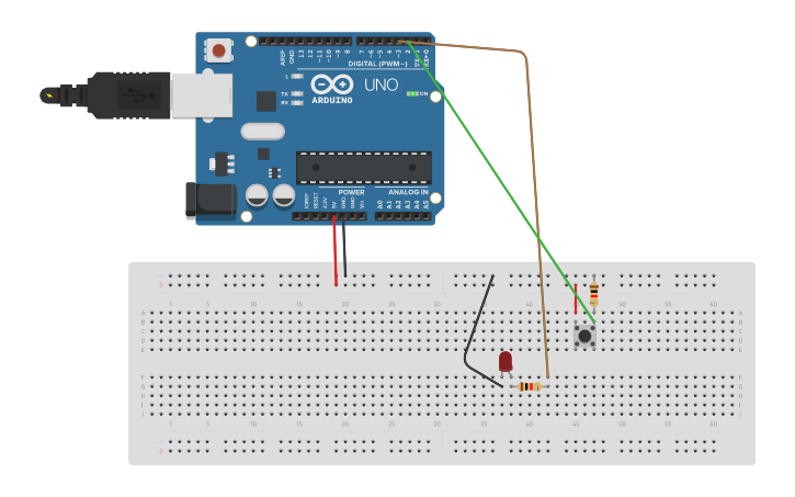 Circuit design LED PULSADOR 2 - Tinkercad