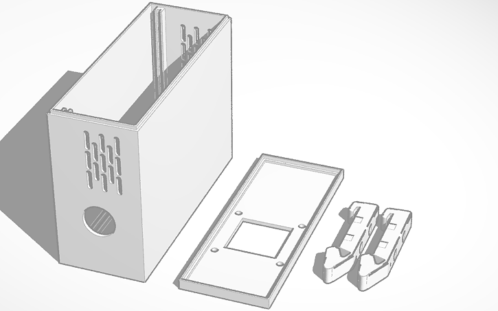 3D design Box PCB 101mm*71mm with din rail fixing - Tinkercad