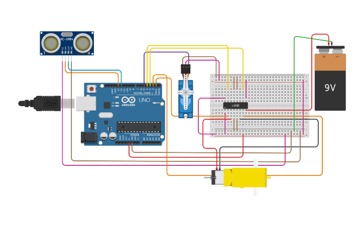 Circuit design ChemBot - Tinkercad