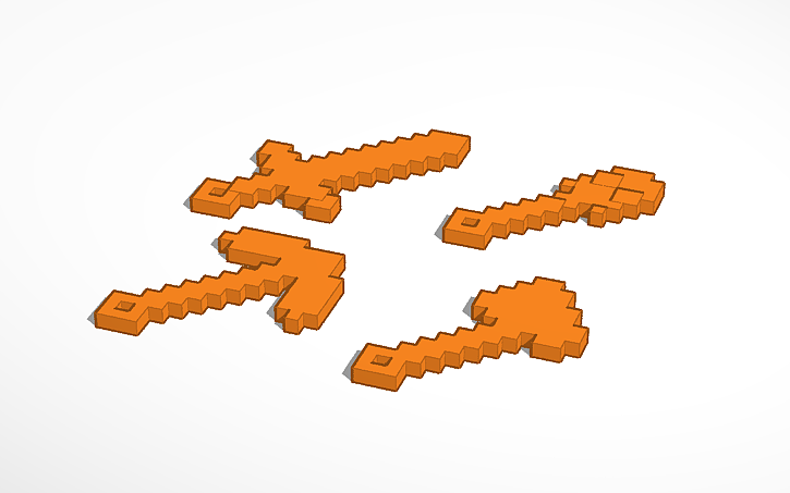 3D design Minecraft Keychain - Tinkercad