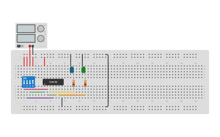 Circuit design 4 to 2 Encoder - Tinkercad