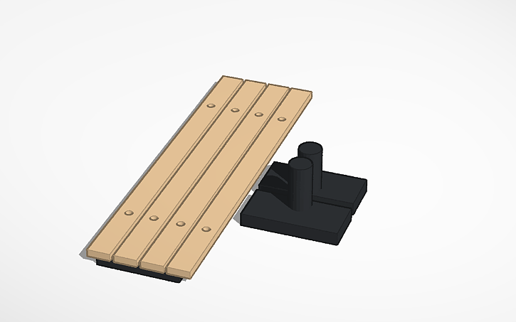 3D design Blackriver Fingerboard - Street Bench 1:1 Scale - Tinkercad