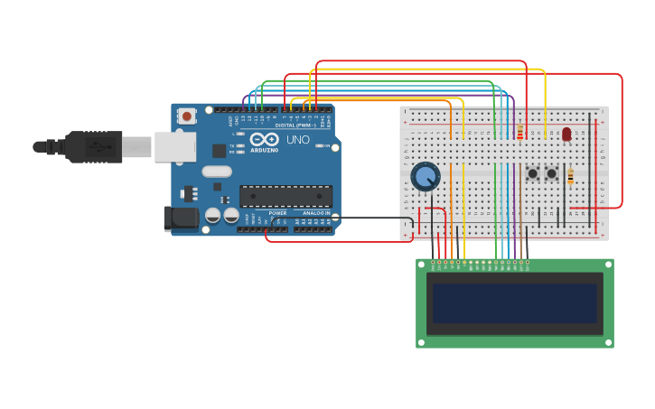Circuit design LCD - Tinkercad