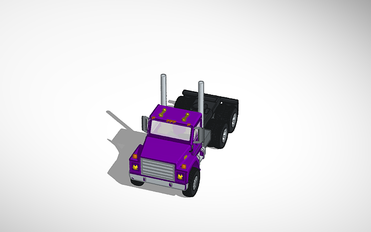 3D design Purple trailer truck - Tinkercad