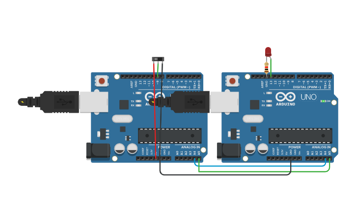 Circuit design I2C - Tinkercad
