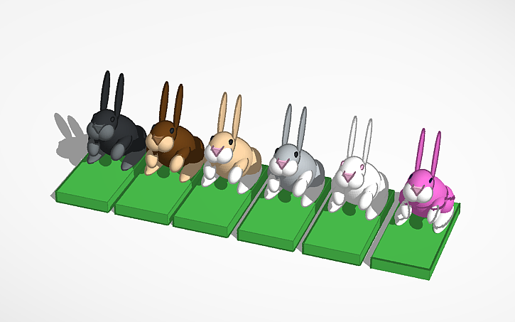 3D design Rabbits, seated - Tinkercad