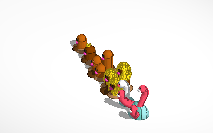 3D design Diglett+Wiglett Line - Tinkercad