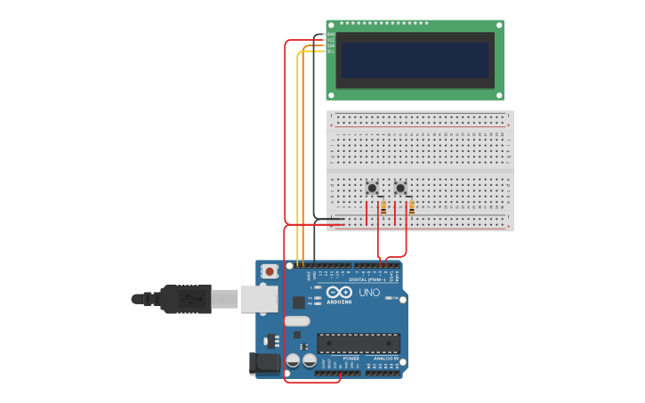 Circuit design Atividade 01 - LCD - Tinkercad