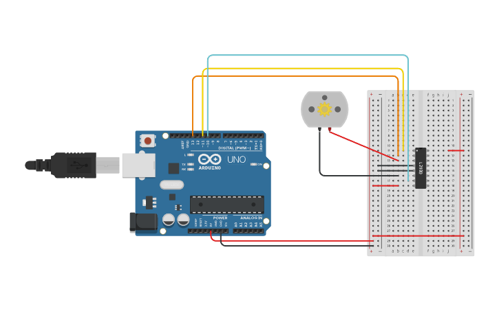 Motor Driver Arduino Set Circuit design motor driver with arduino - Tinkercad