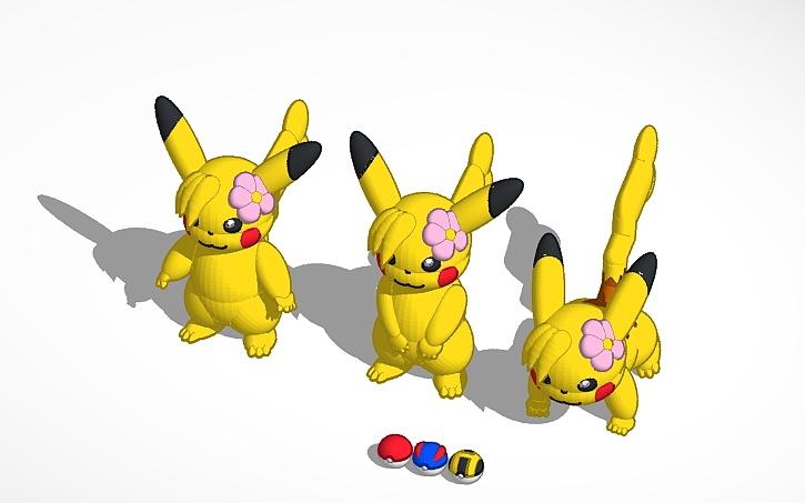 3D design Pikachu(my pikachu style)(Laurna) - Tinkercad