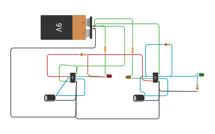 Circuit design Traffic Lights using 555 Timer - Tinkercad