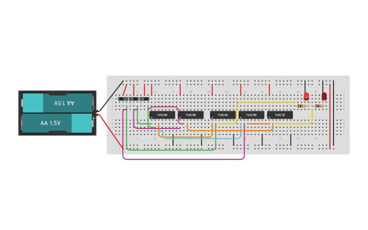 Circuit design Full Adder Implementation - Tinkercad