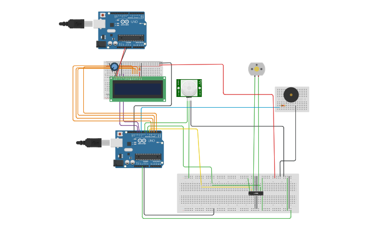 Circuit design Automatic Door opening system - Tinkercad