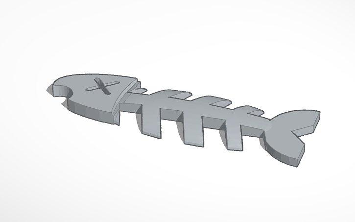 3D design dead fish - Tinkercad