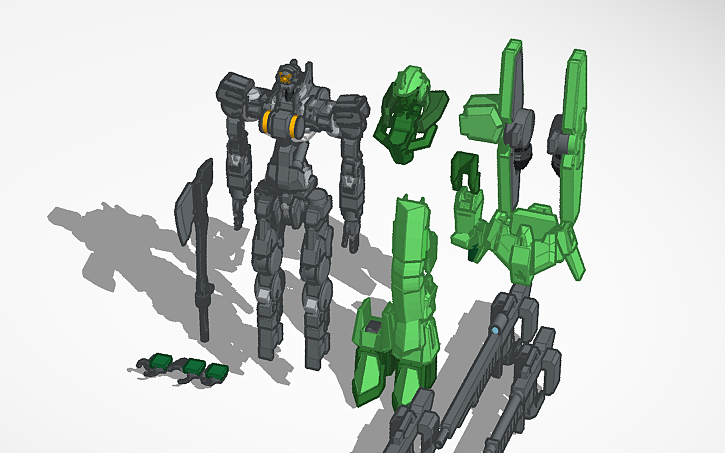 3D design gundam ibo graze inner frame (rework) - Tinkercad