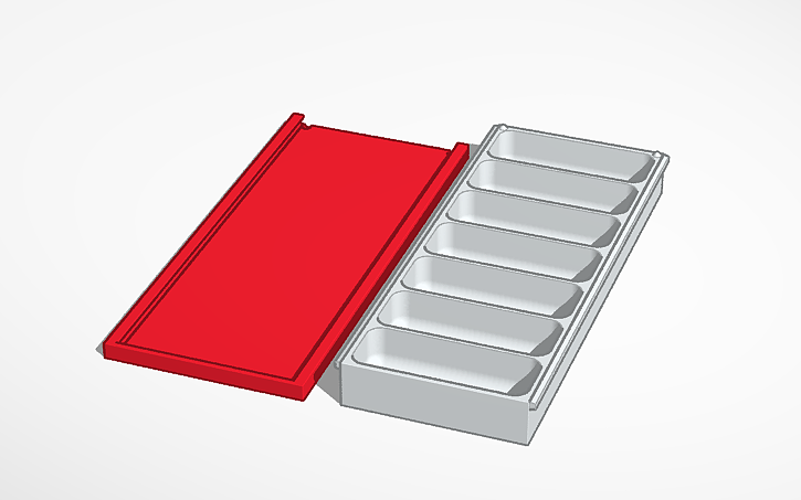 Pill Box Design Draw 3D design Big Pill box v2 - Tinkercad