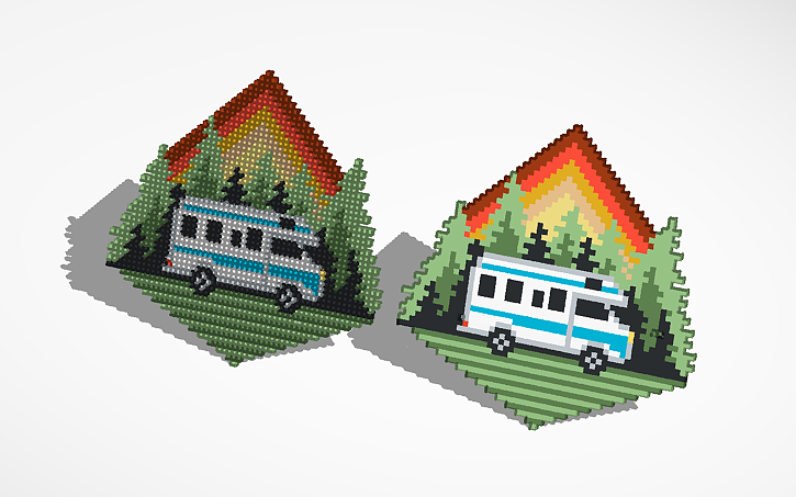 3D design Caravan Pixel Art - Tinkercad