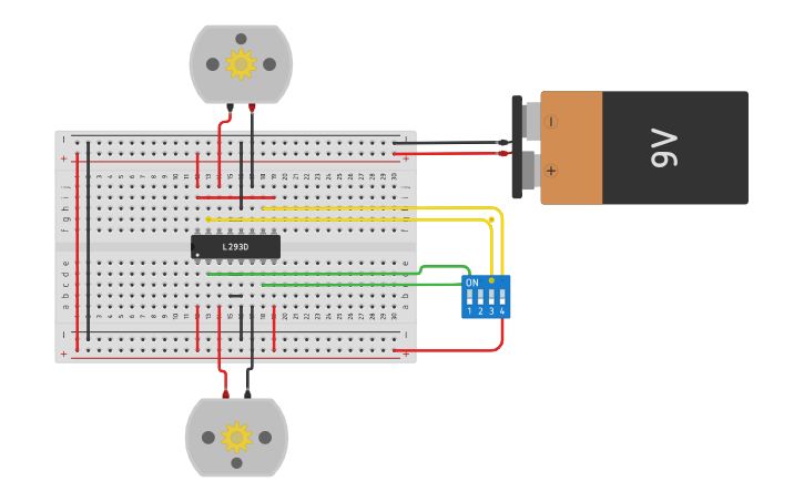 Circuit design H bridge motor controller ic - Tinkercad