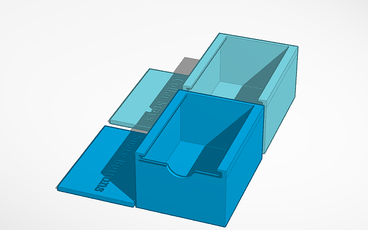 3D design Container With Sliding Lid - Tinkercad