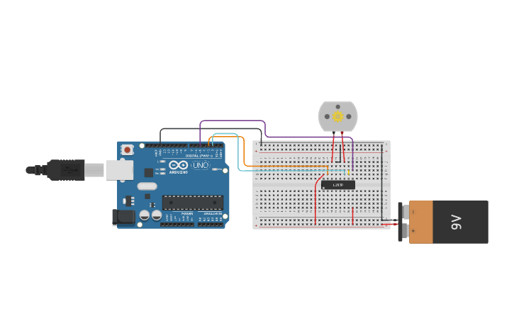 Circuit design DC Motor Driver - Tinkercad