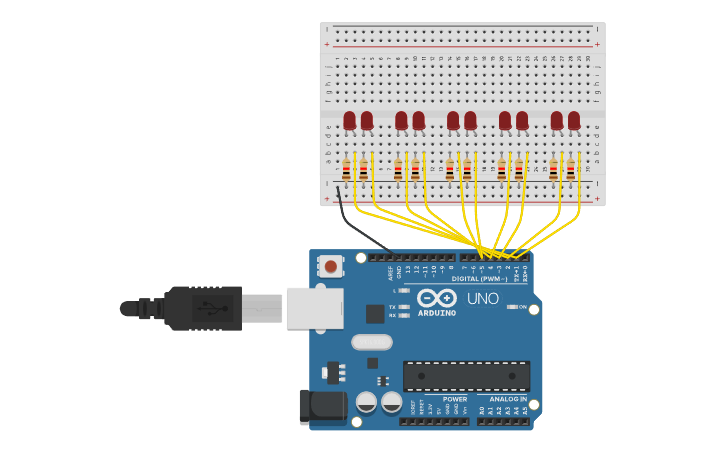 Circuit design Alternate LED - Tinkercad