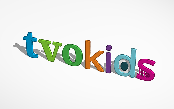 3D design TVOkids logo - Tinkercad