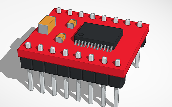 3D design TB6612 motor driver module - Tinkercad