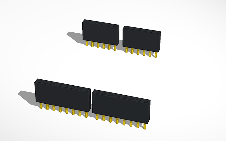 Female Pin Arduino 3D design Arduino Uno Pin Headers Female - Tinkercad