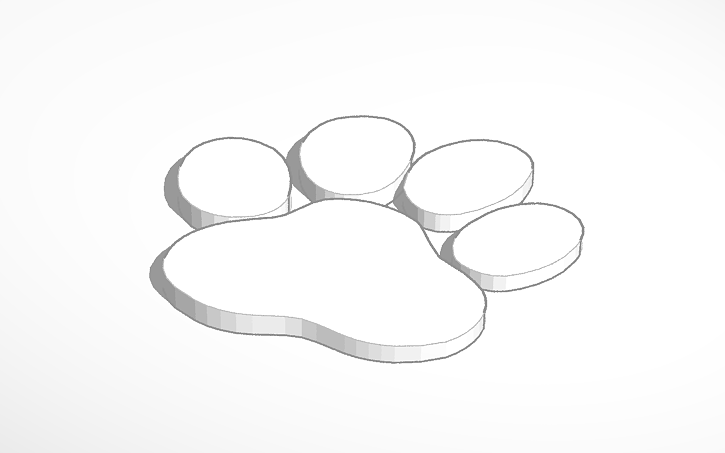 3D design paw - Tinkercad