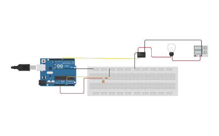 Circuit design darkness detector - Tinkercad