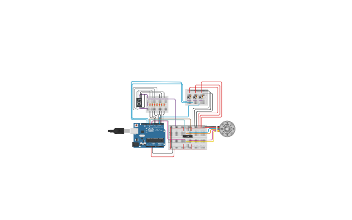 Elevator Using Arduino Basic Circuit design Elevador Con Arduino - Tinkercad