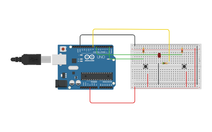 Circuit design AND Gate Using Arduino - Tinkercad