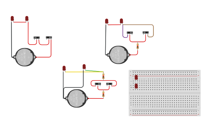 Circuit design RESPOSTA ATIVIDADE 2 LEDs - Tinkercad