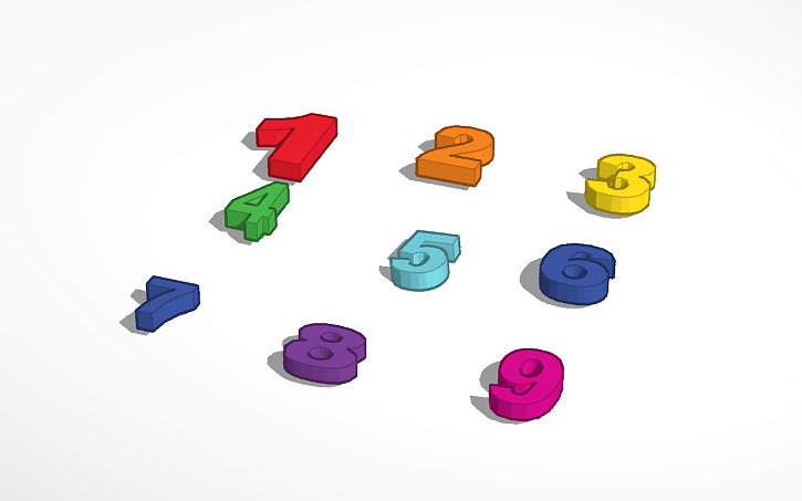 3D design numbers - Tinkercad