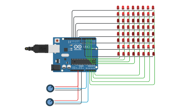 Circuit design 25_8x8 LED Matrix - Tinkercad