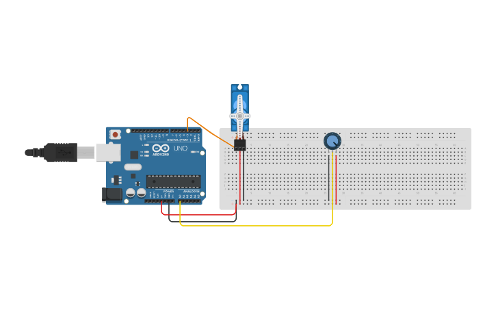 Circuit design Servo Motor - Tinkercad