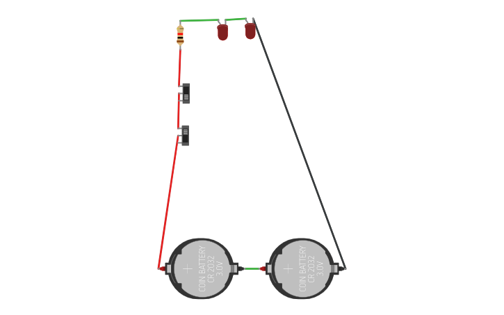 Circuit design LED com dois Botões - Tinkercad