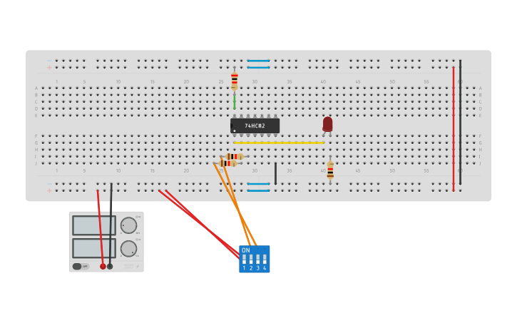 Circuit design NOR GATE - Tinkercad