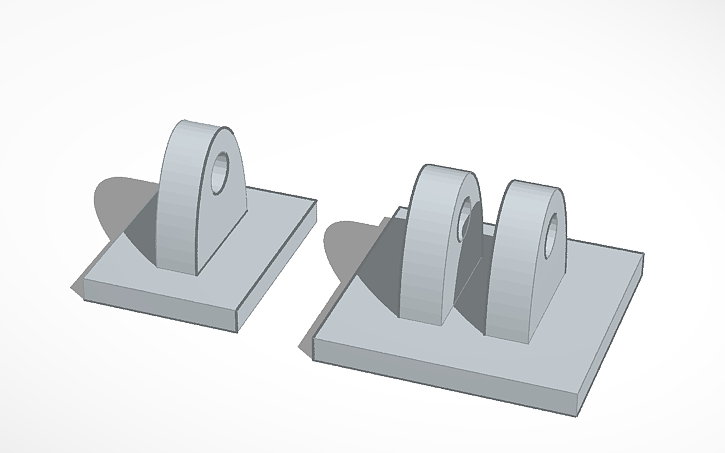 3D design base angular doble gancho - Tinkercad
