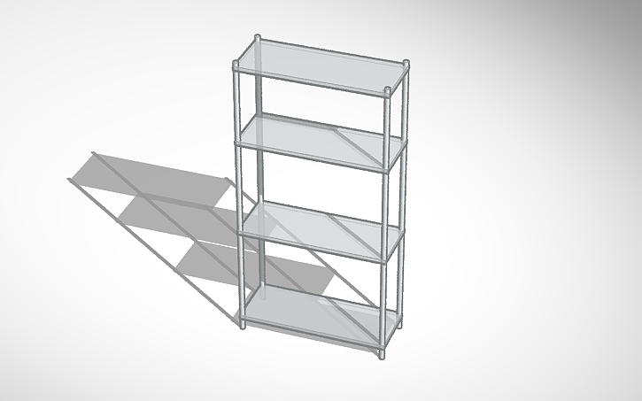 3D design 4-shelf Bakers Rack - Tinkercad