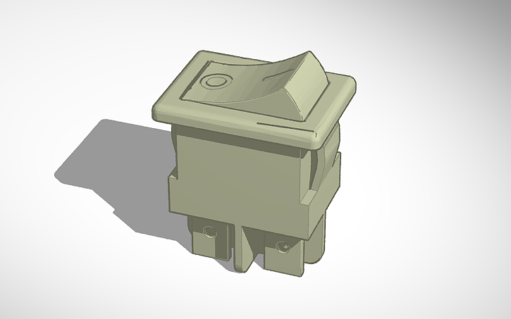 3D design On/Off Button - Tinkercad