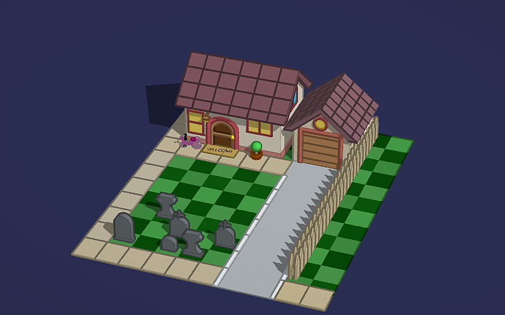 3D design Crazy dave house night - Tinkercad