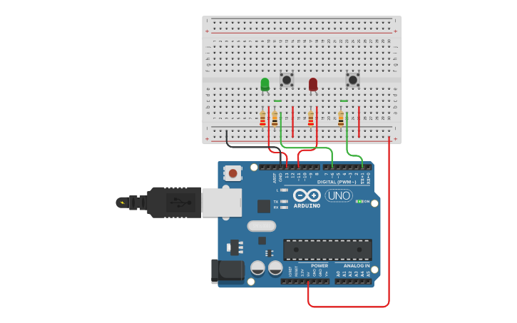 Circuit design Arduino and LED - Tinkercad